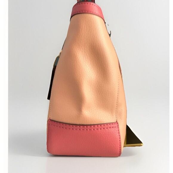 New Coach Leather Tote 27 Bag Pink Peach Blush C5775 Horse Carriage Colorblock - Picture 13 of 16